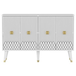 Hanah Home Consola Blanco y Oro